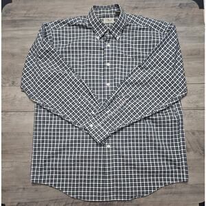 L.L. Bean Traditional Fit Plaid Button-Down Shirt Men's Large Green White Yellow